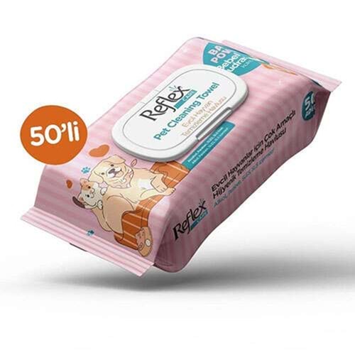 Reflex Care Evcil Hayvanlar İçin 50'lu Çok Amaçlı Hijyenik Temizleme Mendili