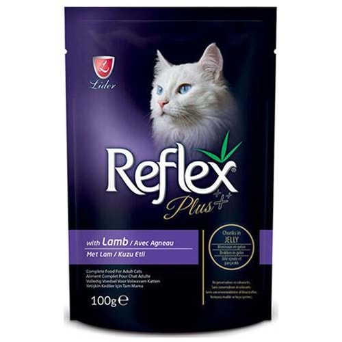 Reflex Plus Pouch Jöle İçinde Et Parçacıklı Kuzu Etli Soslu Kedi Yaş Maması 100 Gr