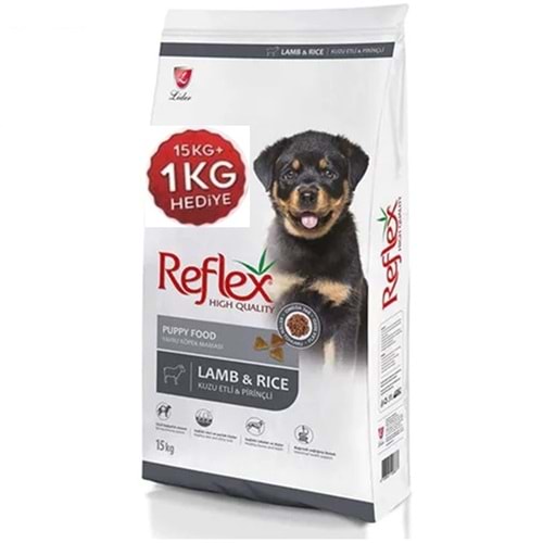 Reflex Puppy Kuzu Etli Pirinçli Yavru Köpek Maması 15+1 Kg Hediye