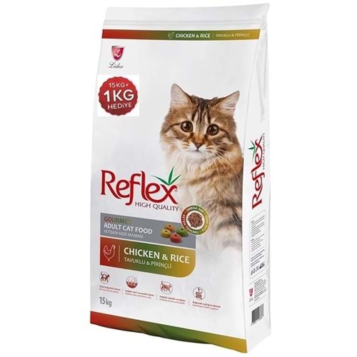 Reflex Gourmet Adult Cat Chicken & Rice Tavuklu Pirinçli Renkli Taneli Yetişkin Kedi Maması (15 + 1 Kg)