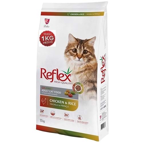 Reflex Gourmet Adult Cat Chicken & Rice Tavuklu Pirinçli Renkli Taneli Yetişkin Kedi Maması 15 + 1 Kg