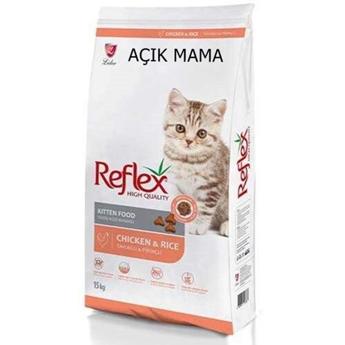 Reflex Kitten Chicken & Rice Tavuk Etli ve Pirinçli Yavru Açık Kedi Maması 500 Gr