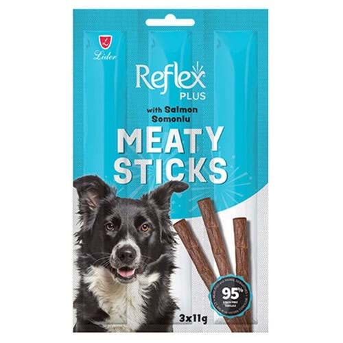 Reflex Plus Dog Meaty Sticks With Salmon Somonlu Tahılsız Yetişkin Köpek Ödülü 3x11 Gr
