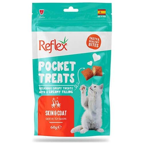 Reflex Pocket Treats Skin & Coat Deri ve Tüy Bakımı İçin Kedi Ödülü 60 Gr