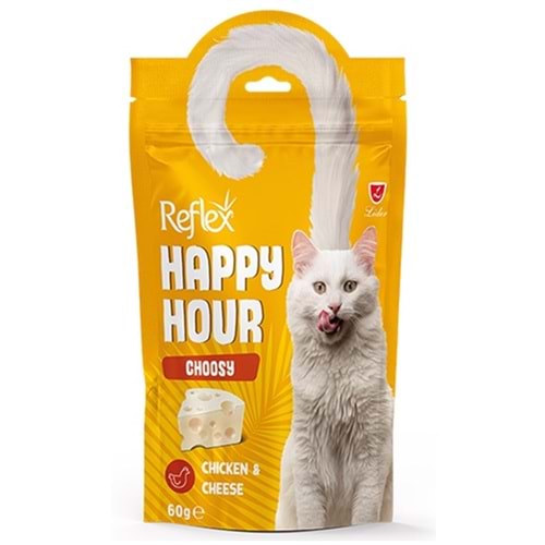 Happy Hour Choosy Chicken & Cheese Tavuk Etli ve Peynirli Seçici Kedi Ödül Maması 60 Gr