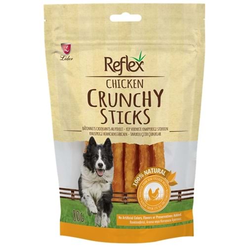 Reflex Chicken Crunchy Sticks Tavuklu Çıtır Çubuklar Köpek Ödülü 80 Gr