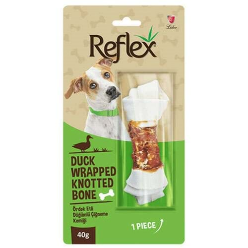 Reflex Duck Wrapped Knotted Bone Ördek Etli Düğümlü Çiğneme Kemiği 40 Gr