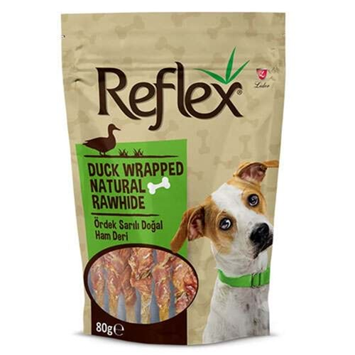 Reflex Duck Wrapped Natural Rawhide Ördek Sargılı Doğal Ham Deri Köpek Ödülü 80 Gr