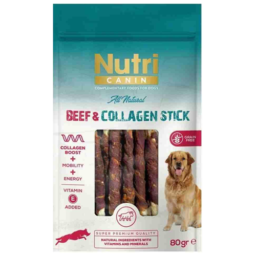 Nutri Canin Beef & Collagen Stick Sığır Etli Kolajen Köpek Ödül Çubuğu 80 Gr