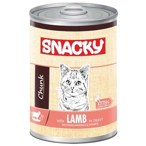Snacky Chunk Kitten With Lamb In Gravy Tahılsız Kuzu Etli Yavru Kedi Konservesi (400 Gr)