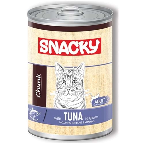 Snacky Chunk Adult With Tuna In Gravy Tahılsız Ton Balıklı Yetişkin Kedi Konservesi (400 Gr)