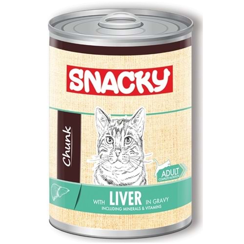Snacky Chunk Adult With Liver In Gravy Tahılsız Ciğerli Yetişkin Kedi Konservesi (400 Gr)
