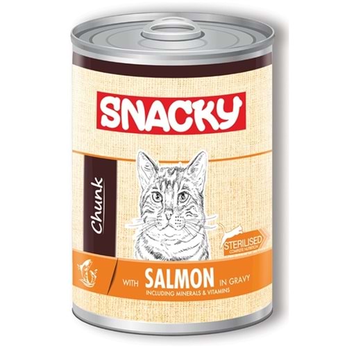 Snacky Chunk Sterilised With Salmon In Gravy Tahılsız Kısırlaştırılmış Somonlu Yetişkin Kedi Konservesi (400 Gr)