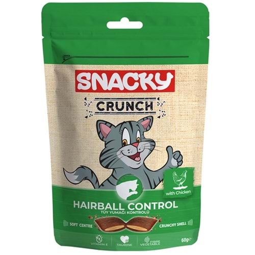 Snacky Cat Crunch With Chicken Hairball Control Tavuklu Kedi Ödülü (60 Gr)