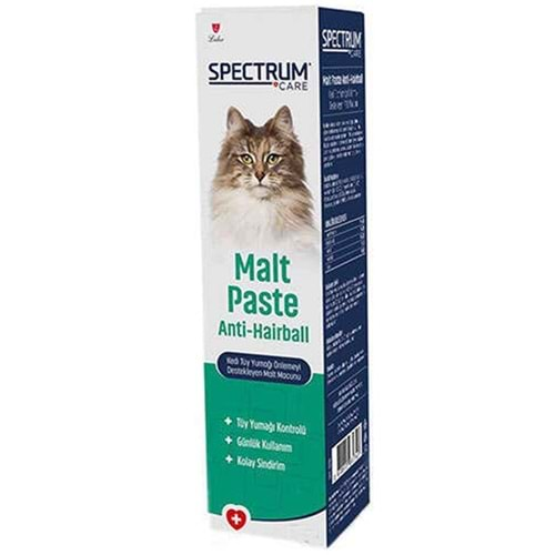 Spectrum Care Malt Paste Anti-Hairball Tüy Yumağı Önlemeyi Destekleyen Kedi Malt Macunu 100 Gr