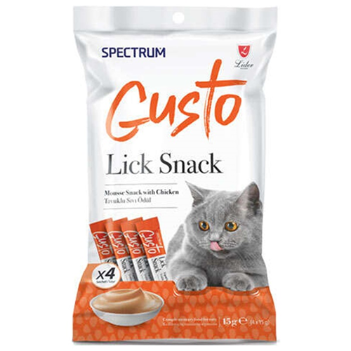 Spectrum Gusto Lick Snack Tavuk Etli Sıvı Kedi Ödülü 4x15 Gr