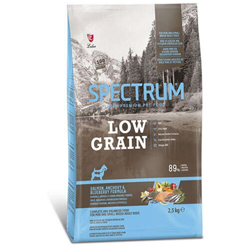 Spectrum Adult Low Grain Salmon, Anchovy & Blueberry Formula Somon, Hamsi ve Yaban Mersinli Az Tahıllı Küçük Irk Yetişkin Köpek Maması 2,5 Kg