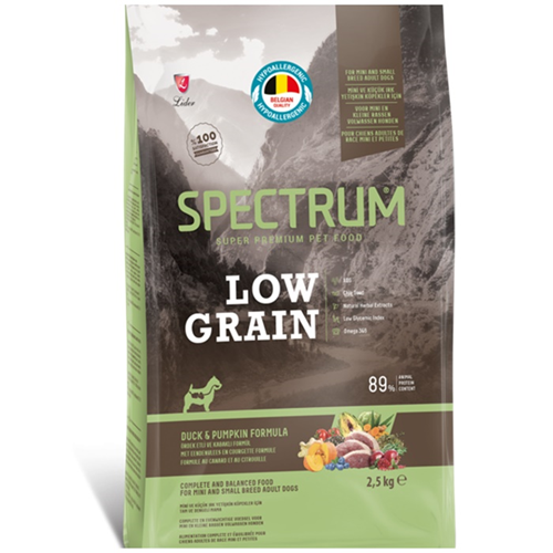 Spectrum Adult Low Grain Duck Pumpkin Formula Ördek Etli ve Kabaklı Az Tahıllı Küçük Irk Yetişkin Köpek Maması 2,5 Kg