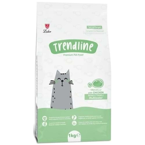Trendline Adult Multicolor With Chicken Tavuk Etli Renkli Taneli Yetişkin Kedi Maması 1 Kg