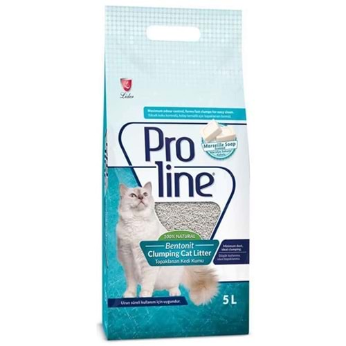 Proline Bentonit Marsilya Sabun Kokulu Topaklanan İnce Taneli Kedi Kumu 5 Lt