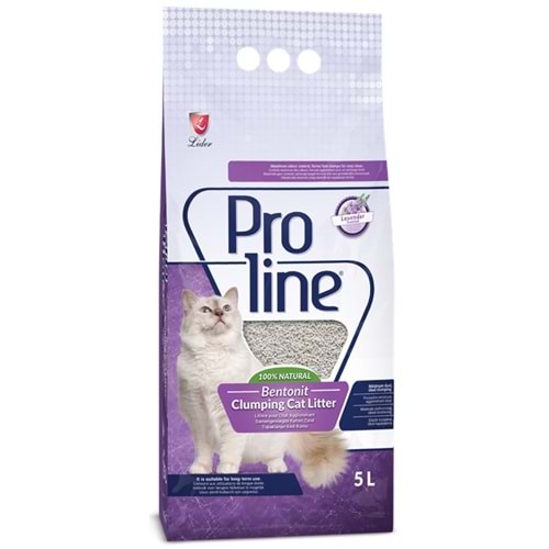 Proline Bentonit Lavanta Kokulu Topaklanan İnce Taneli Kedi Kumu 5 Lt