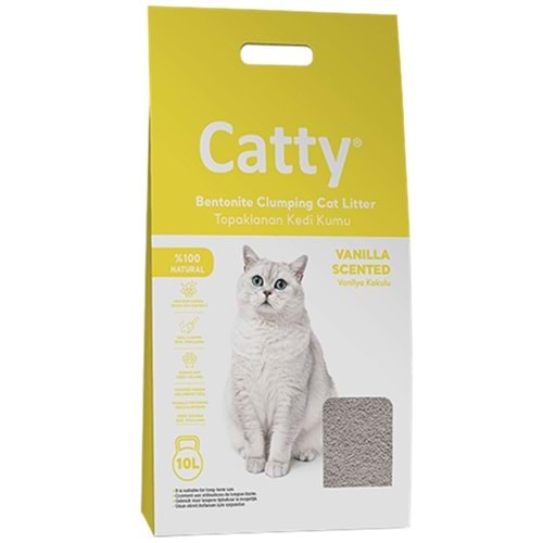 Catty Bentonit Vanilla Scented Vanilya Kokulu Topaklanan İnce Taneli Kedi Kumu 10 Lt