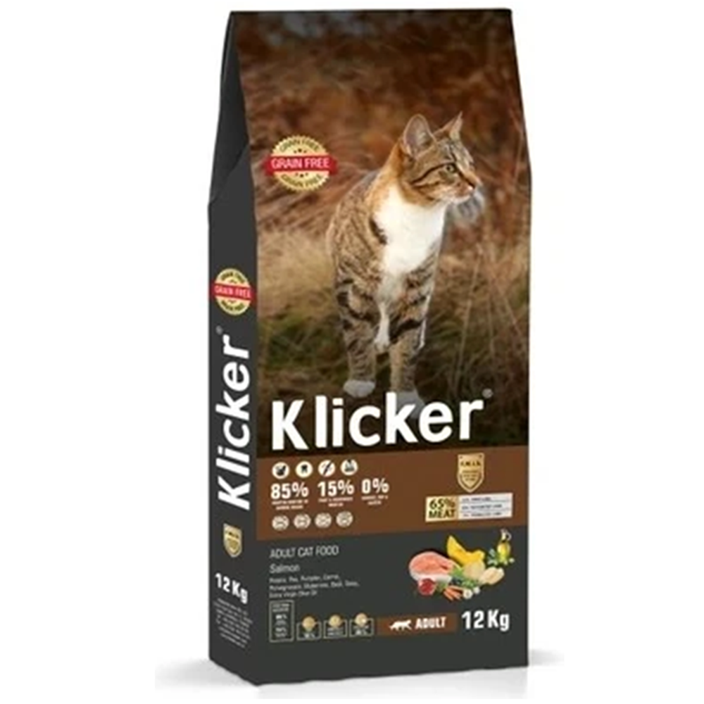 Klicker Adult Cat Food With Salmon Somonlu Yetişkin Kedi Maması 12 Kg