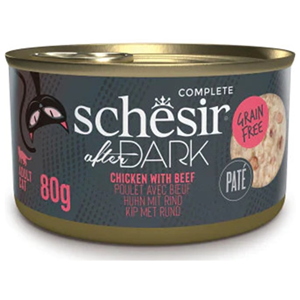 Schesir After Dark Velvet Pate Tavuk ve Sığır Etli Tahılsız Kıyılmış Kedi Konservesi 80 Gr