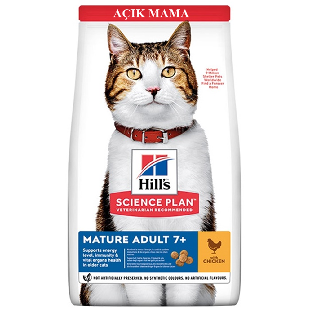 Hills Mature Adult 7+ With Chicken Tavuklu Yaşlı Açık Kedi Maması 1 Kg