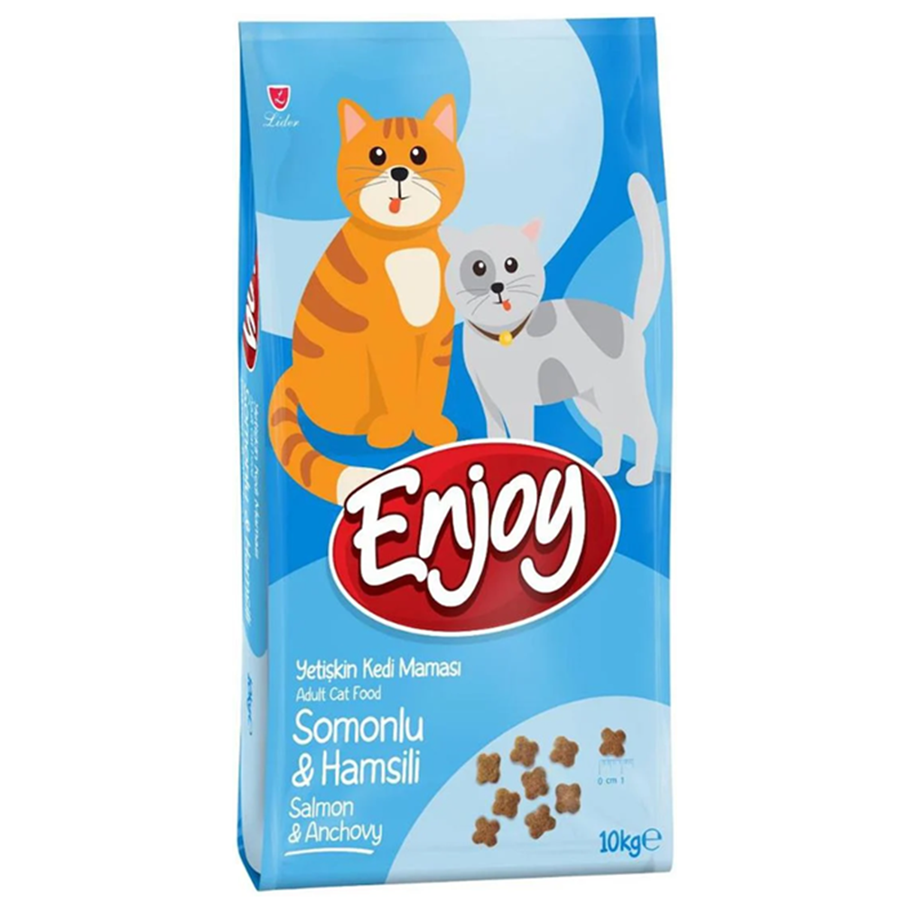 Enjoy Adult Salmon Anchovy Somonlu ve Hamsili Yetişkin Kedi Maması 10 Kg