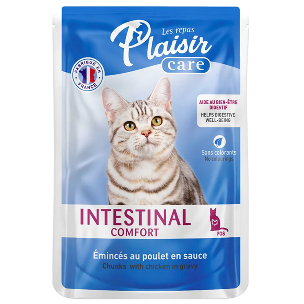 Plaisir Care Pouch Intestinal Comfort Sos İçinde Tavuklu Yetişkin Kedi Yaş Maması 85 Gr