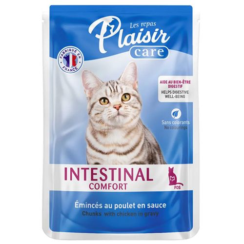 Plaisir Care Pouch Intestinal Comfort Sos İçinde Tavuklu Yetişkin Kedi Yaş Maması 85 Gr