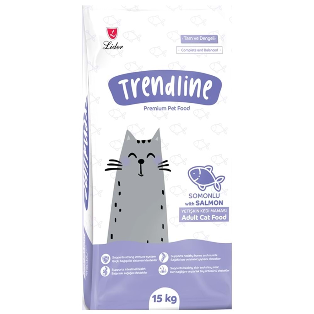 Trendline Adult With Salmon Somonlu Yetişkin Kedi Maması 15 Kg
