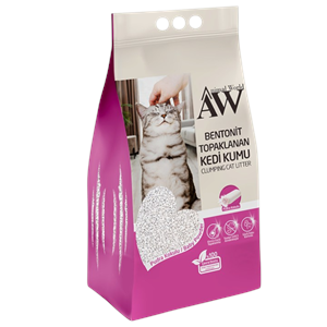 Animal World Bentonit Bebek Pudra Kokulu Topaklanan İnce Taneli Kedi Kumu 10 Lt
